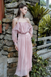 Nellie Off Shoulder Ruffle Organza Top